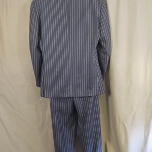 Vintage Cheap and Chic by Moschino wool navy chalk strip suit from the 1990s image 8