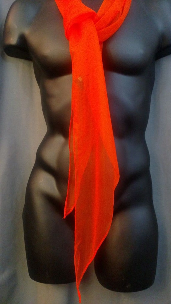 Jean Paul Gaultier Orange Mesh Scarf for Men - image 5
