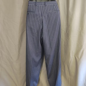 Vintage Cheap and Chic by Moschino wool navy chalk strip suit from the 1990s image 7