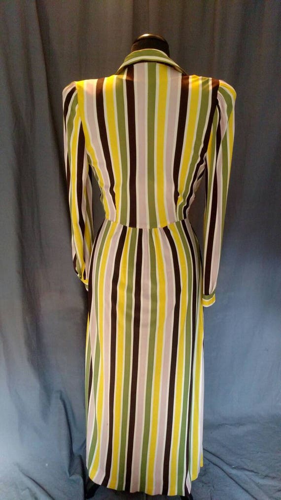 Vintage 1940s Multi-color Stripped Robe - Bloomin… - image 8