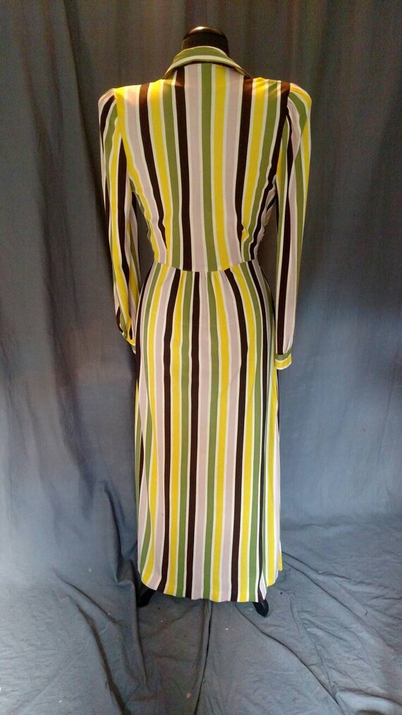 Vintage 1940s Multi-color Stripped Robe - Bloomin… - image 7