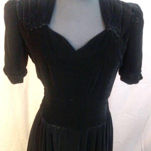 1930s Fashion Originators Guild Member Velvet Black Silk Evening Dress / 30s Silk Velvet dress in Black An Original Design Registered