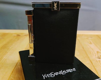 Tom Ford for Yves Saint Laurent Silk Faille Clip on Cigarette Case with lighter 2001