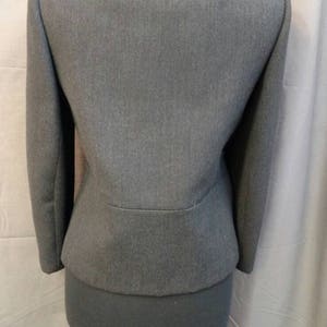 1950s Vintage Wool Ben Zuckerman New York Coat for B. Altman 50s Double Breasted Cropped Peacoat in Gray wool Size 6 Women's image 6