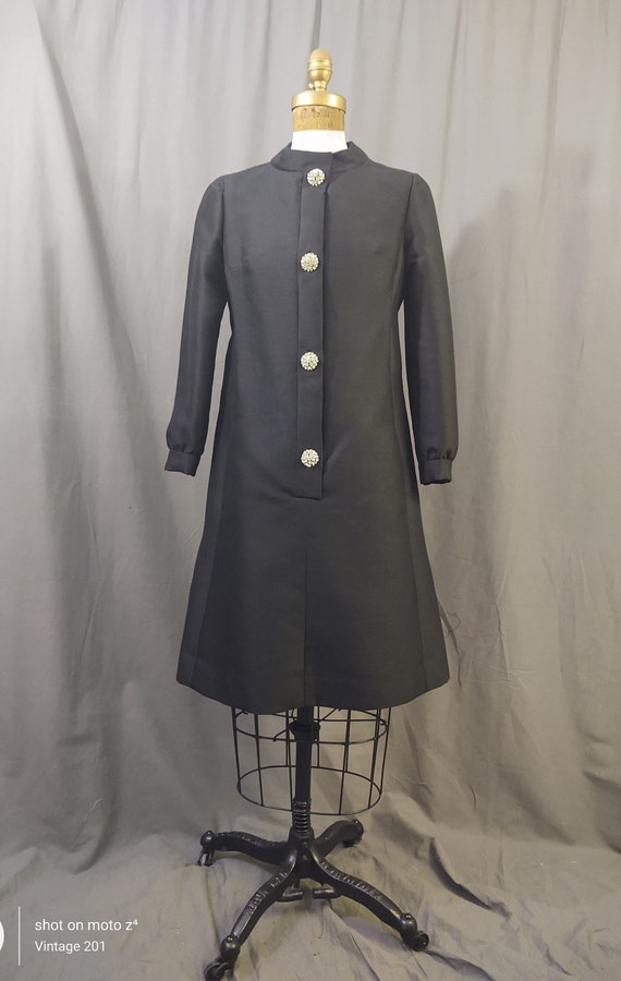 1960s A.F. Boutique Anne Fogarty Vintage Black Cocktail Coat Dress With  Rhinestone Buttons - Etsy UK