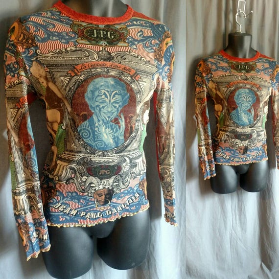 1994 Jean argent Paul Gaultier argent Jean maille Tribal chemise pour hommes / des années 1990 Vintage JPG Tanel porté chemise Made in Italy a0fb69 1994 Jean argent Paul Gaultier argent Jean maille Tribal chemise pour hommes / des années 1990 Vintage JPG Tanel porté chemise Made in Italy a0fb69