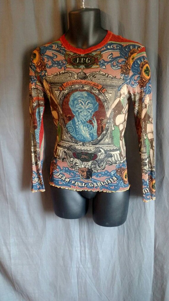 1994 Jean argent Paul Gaultier argent Jean maille Tribal chemise pour hommes / des années 1990 Vintage JPG Tanel porté chemise Made in Italy a0fb69 1994 Jean argent Paul Gaultier argent Jean maille Tribal chemise pour hommes / des années 1990 Vintage JPG Tanel porté chemise Made in Italy a0fb69