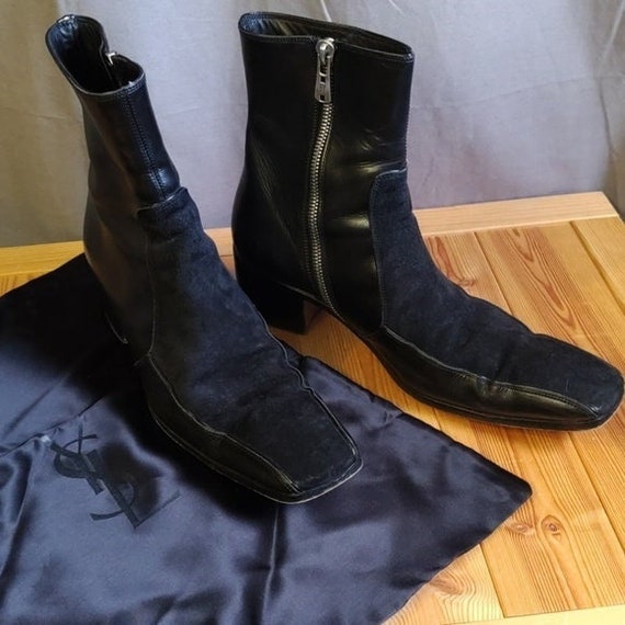 YSL Men's Jonny 65 Mini Goat Boots-Black/Suede EU… - image 2