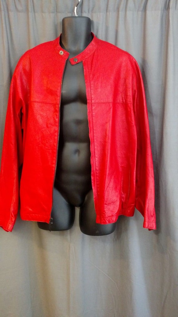 Vintage DKNY Men's Leather Moto Jacket Size: Large