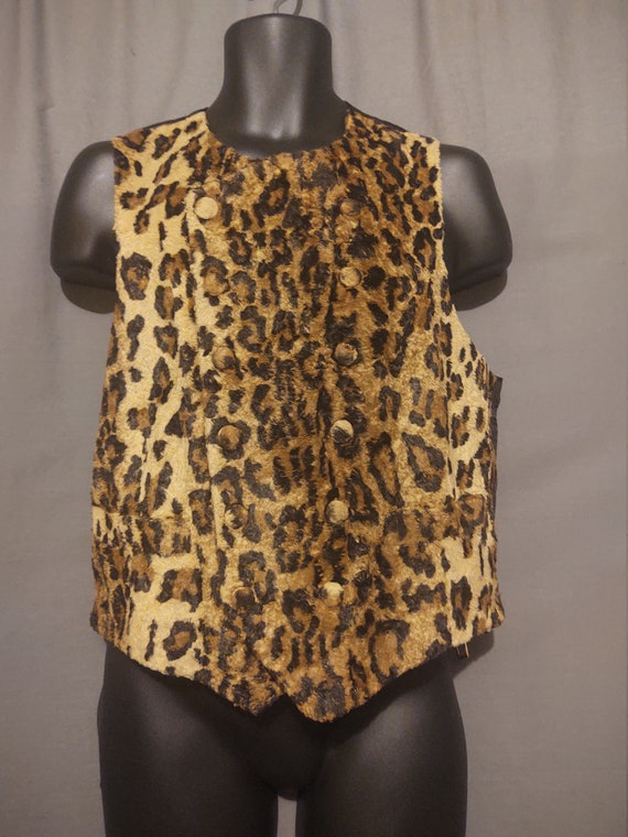 Moschino Cheap and Chic Men's Leopard Print Fun Fur Vest Size US