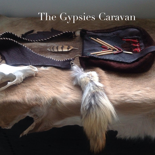 Riders On The Storm    Handmade gypsy tribal boho Elk leather shoulder bag purse