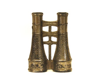 Vintage 1930&#39;s German Pewter Binocular Shaped Toy Whistle (E4816)