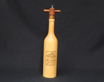 wooden wine bottle pepper grinder