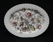 Vintage Staffordshire Floral Oval Platter (V2479)