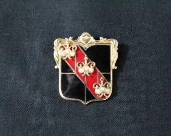 Accessocraft Heart Brooch Purple Cabochon Free US Shipping Fabulous! 48 HR SALE Vintage Crest Charm