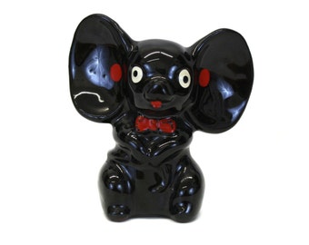Vintage Black Mouse Single Salt Shaker (E4886)