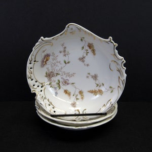 Vintage Rosenthal Savoy Pierced Edge Floral Bowls, Set of 3 (E10317)