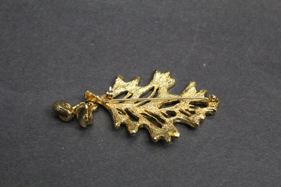 Vintage Oak Leaf & Acorns Novelty Brooch (E12542) - image 5