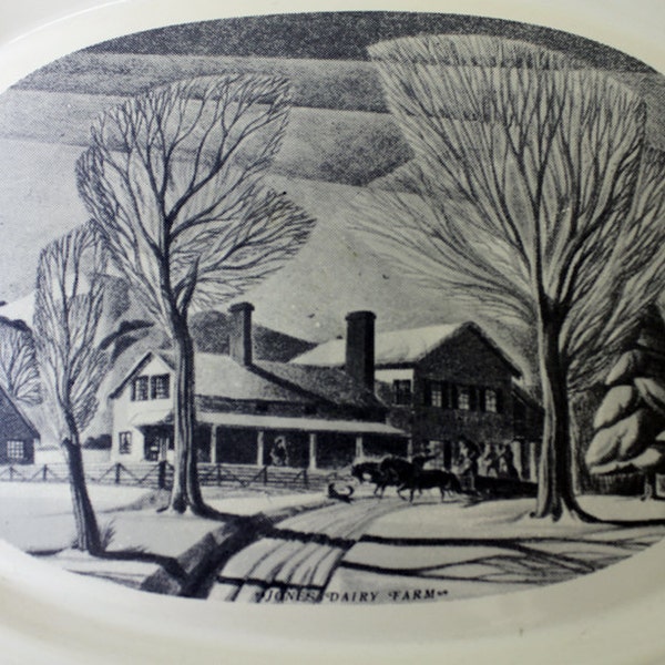 Pfaltzgraff Jones Dairy Farm Platter w/Blue Winter Scene (E552)