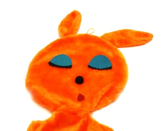 Vintage Mod Orange Plush Bunnie Overnight Bag (E7472)