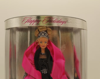 Vintage Barbie Holiday 1998 Silver Box Black Dress Pink Sash (V9628) - Etsy