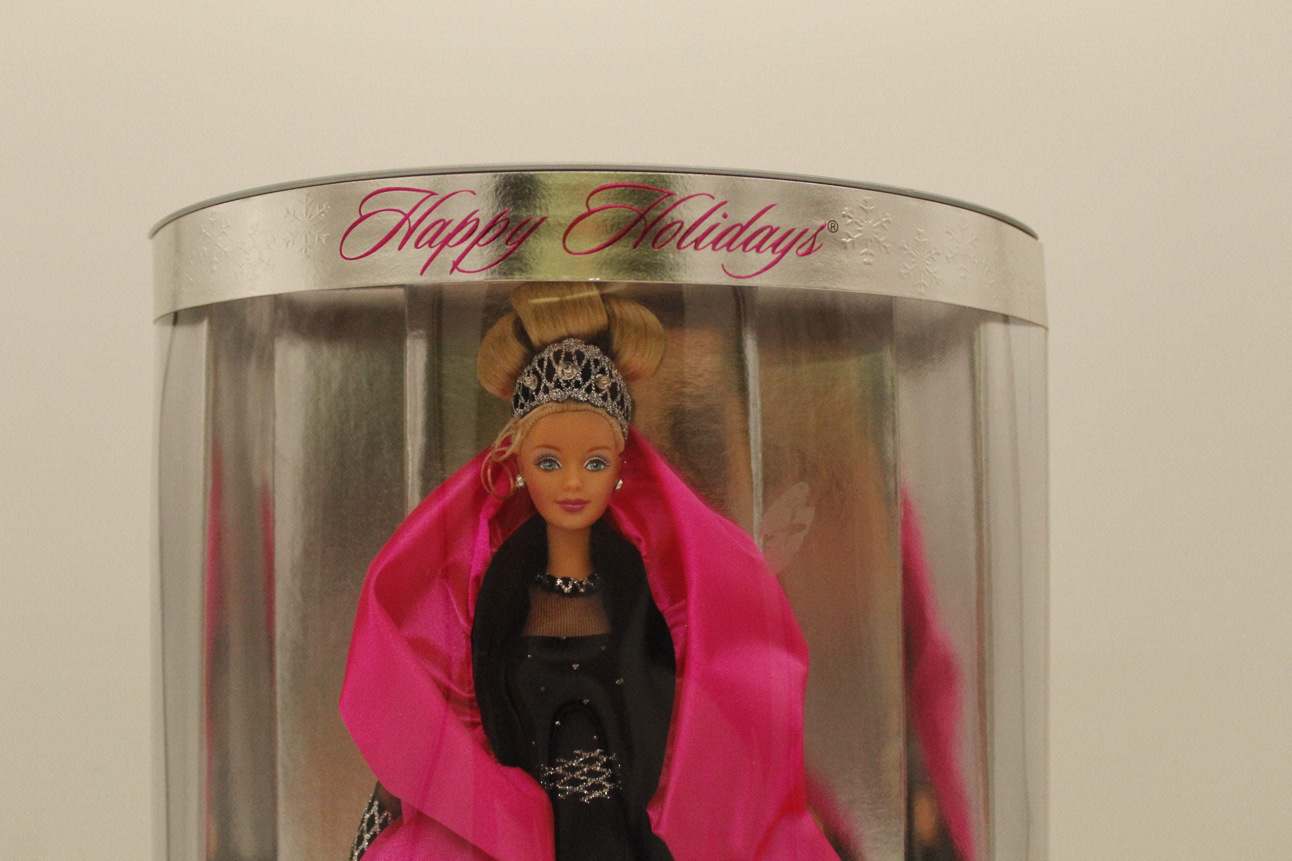 Vintage Barbie Holiday 1998 Silver Box Black Dress Pink Sash (V9628) - Etsy