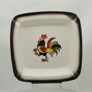 Vintage Metlox Poppytrail Large Ashtray Orange Rooster (V8305)