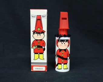 Champú Avon Whistle Fireman Tot 'n' Tyke vintage con caja original (V3813)