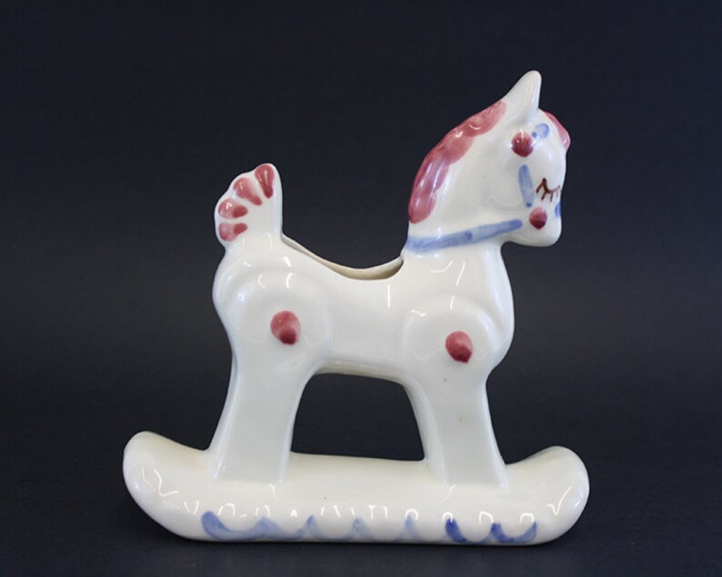 E6310 Vintage Kitsch Rocking Horse Planter