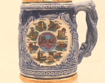 Vintage Las Vegas 1960’s Blue Handle Japanese Ceramic (S1751)