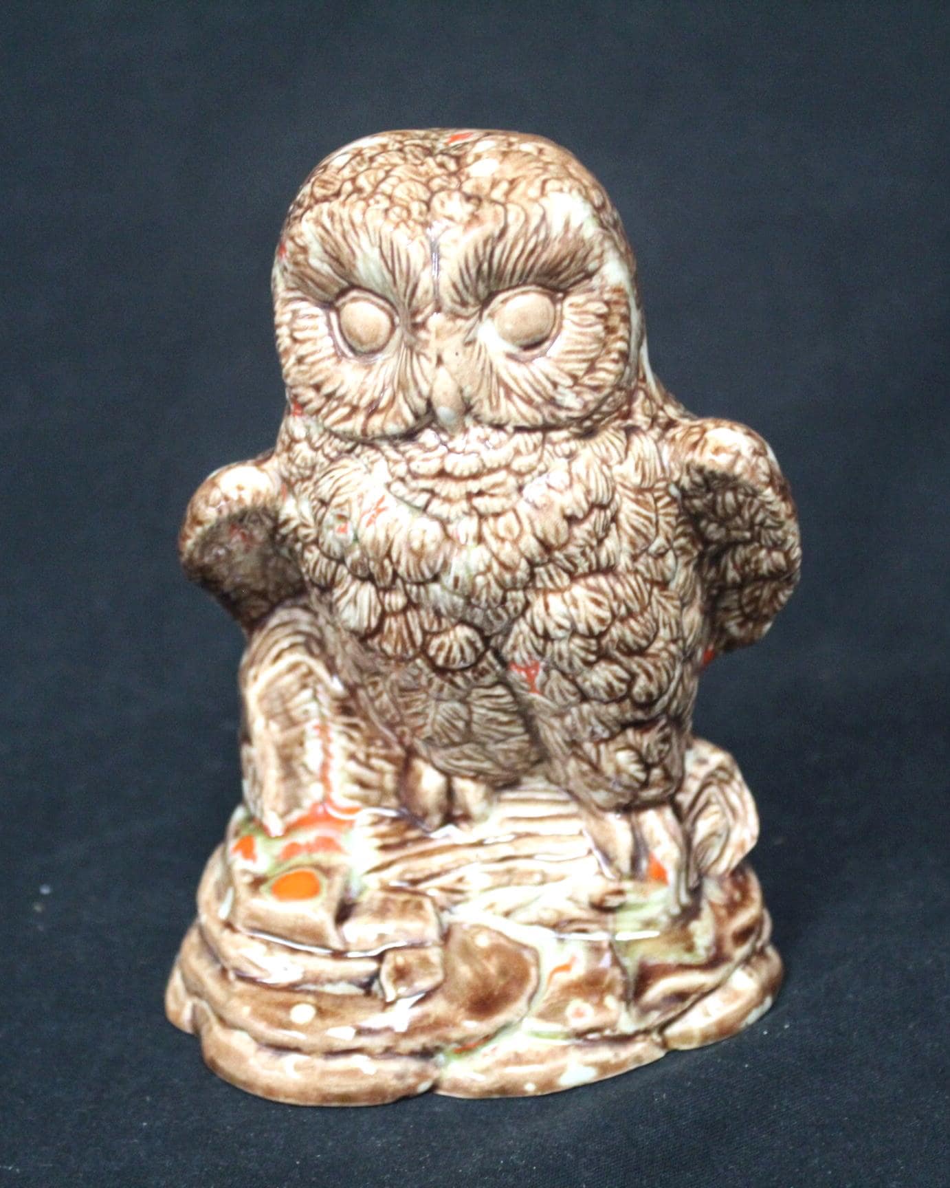 Vintage Owl Brown with Orange Flecks Figurine (V4987)