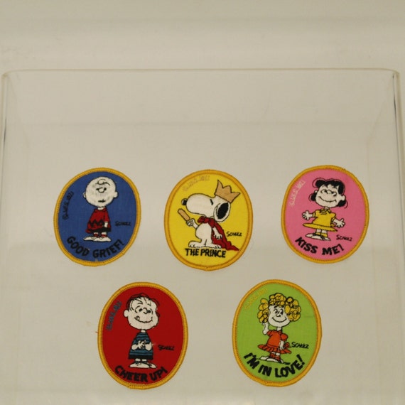 Vintage 1970's Rare Peanuts Sew on Patches of Charlie Brown