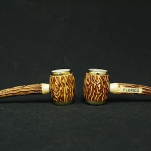 Vintage Florida Tobacco Pipe Salt & Pepper Plastic Shakers Set of Two (V7115)