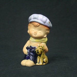 Vintage Boy & Dog Ceramic Figurine (V5741)