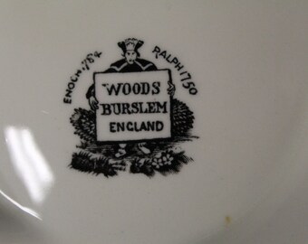 Vintage Woods Burslem Colorful Footed Dish With Lid England