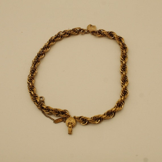 Vintage Monet Double Strand Gold Tone Bracelet (V… - image 10