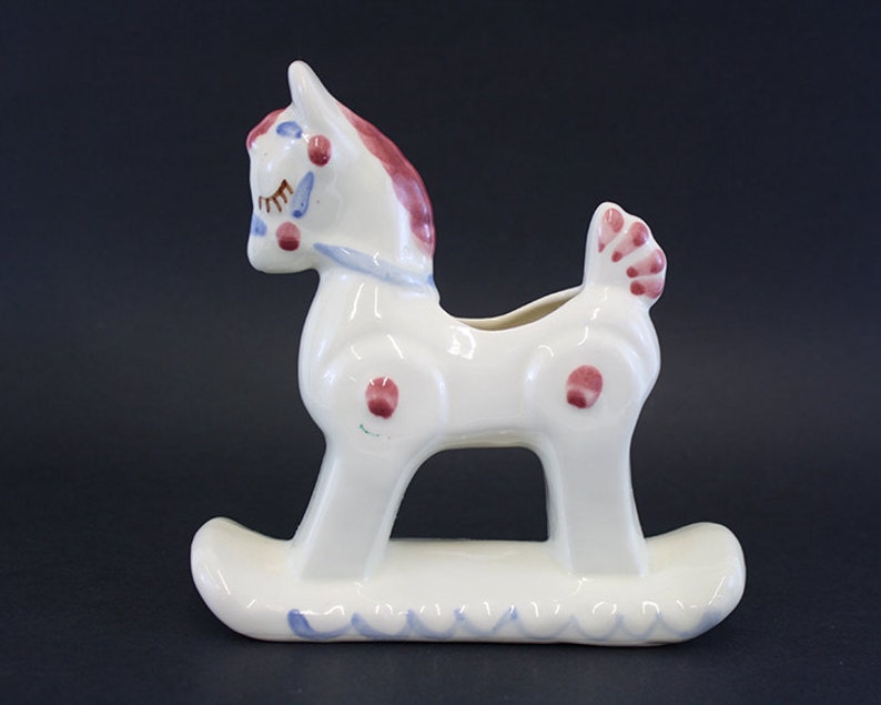 E6310 Vintage Kitsch Rocking Horse Planter