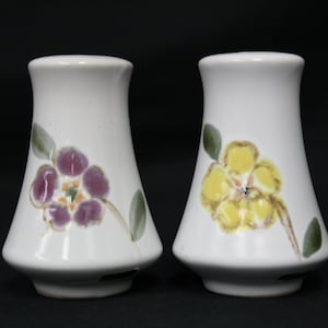 Vintage Yellow and Purple Floral Salt & Pepper Shakers (V1115)