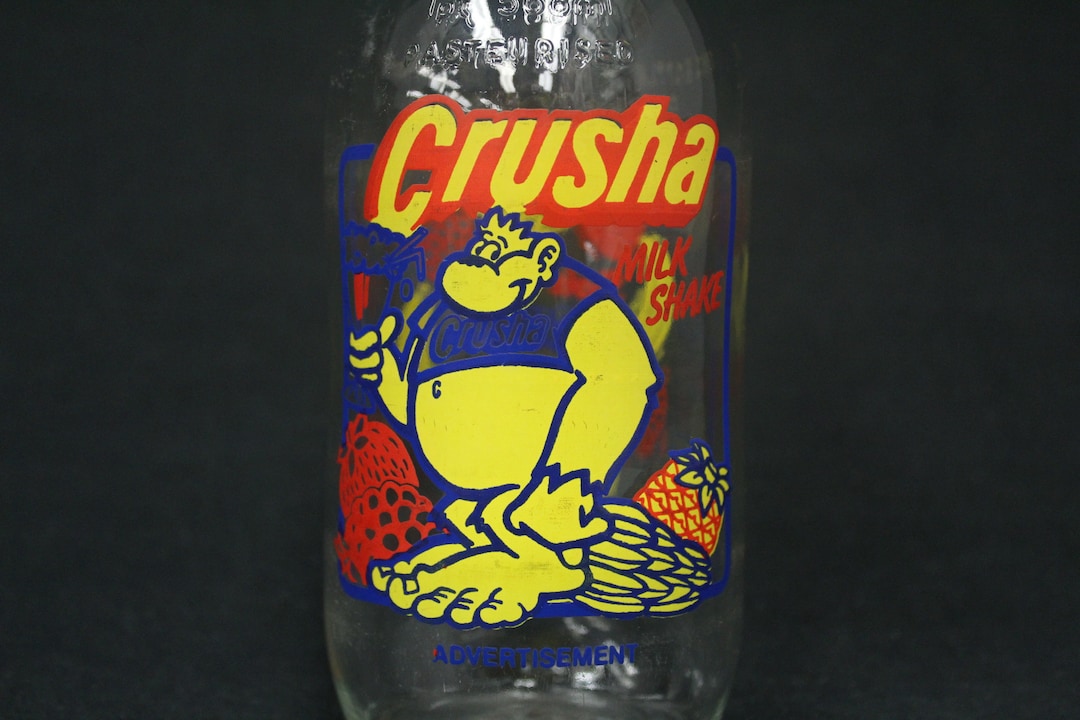 Vintage Crusha 1980s Advertisement Glass Milk Bottle (V4951) - Etsy