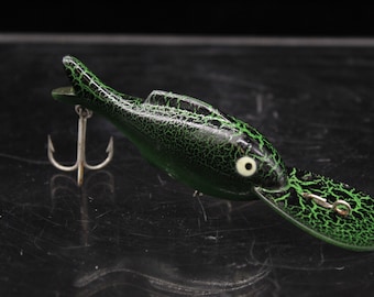 Vintage Heddon Crackleback Fishing Lure Green (V7860)