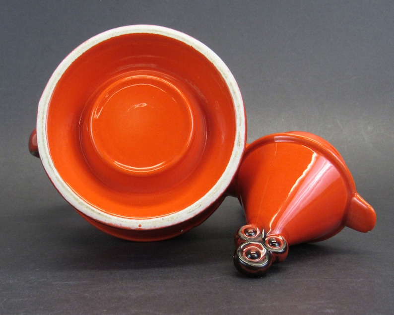 E11483 Vintage Poppytrail /'Red Rooster/' Dark Orange and Black Coffee Pot