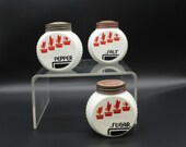 Vintage Fire King Milk Glass Vitrock Salt, Papper, Sugar Shakers (V7312)