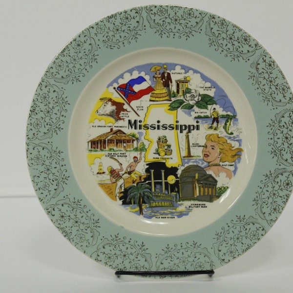 Vintage Mississippi Decorative State Plate (V7134)