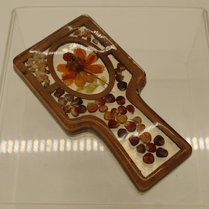 Vintage Seed & Ladybug Acrylic Spoon Rest USA Vomit Art (V8768)