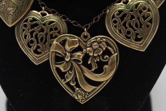 Vintage Pididdly Links Victorian Hearts Brass Ton… - image 6