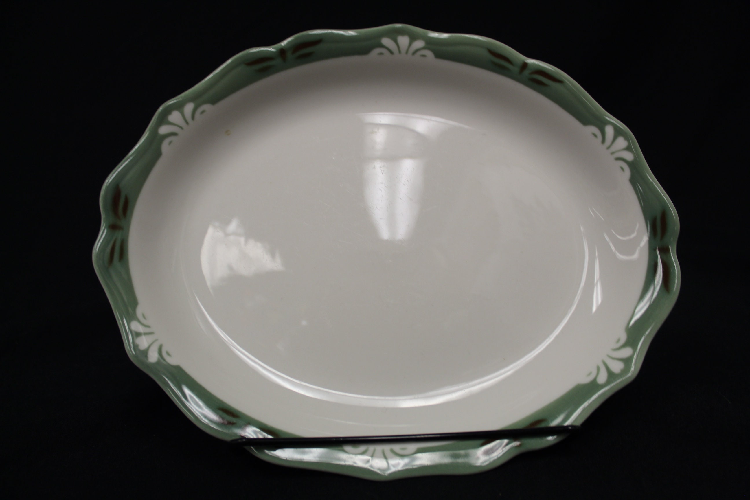 Vintage Syracuse China 1960 Small Platter With Green Border