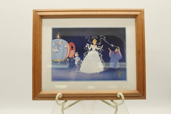 Vintage Disney Cinderella 1995 Print Lithograph Wood Framed (V9780 Vintage Disney Cinderella 1995 Print Lithograph Wood Framed (V9780