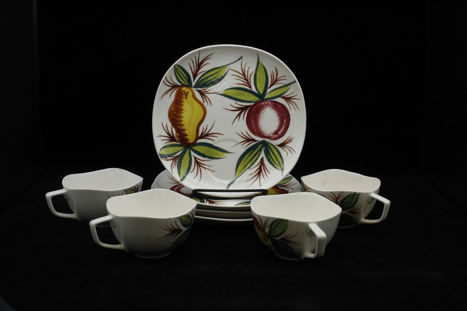 Set of 4 dessert plates - Garden Flowers - Sienna - Sézane