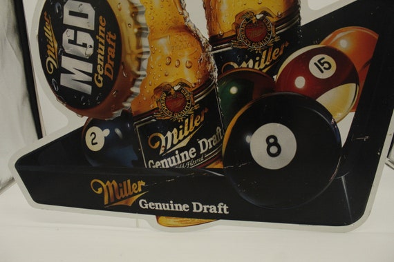 Vintage Miller High Life Pool Beer Advertising Cut Out Metal