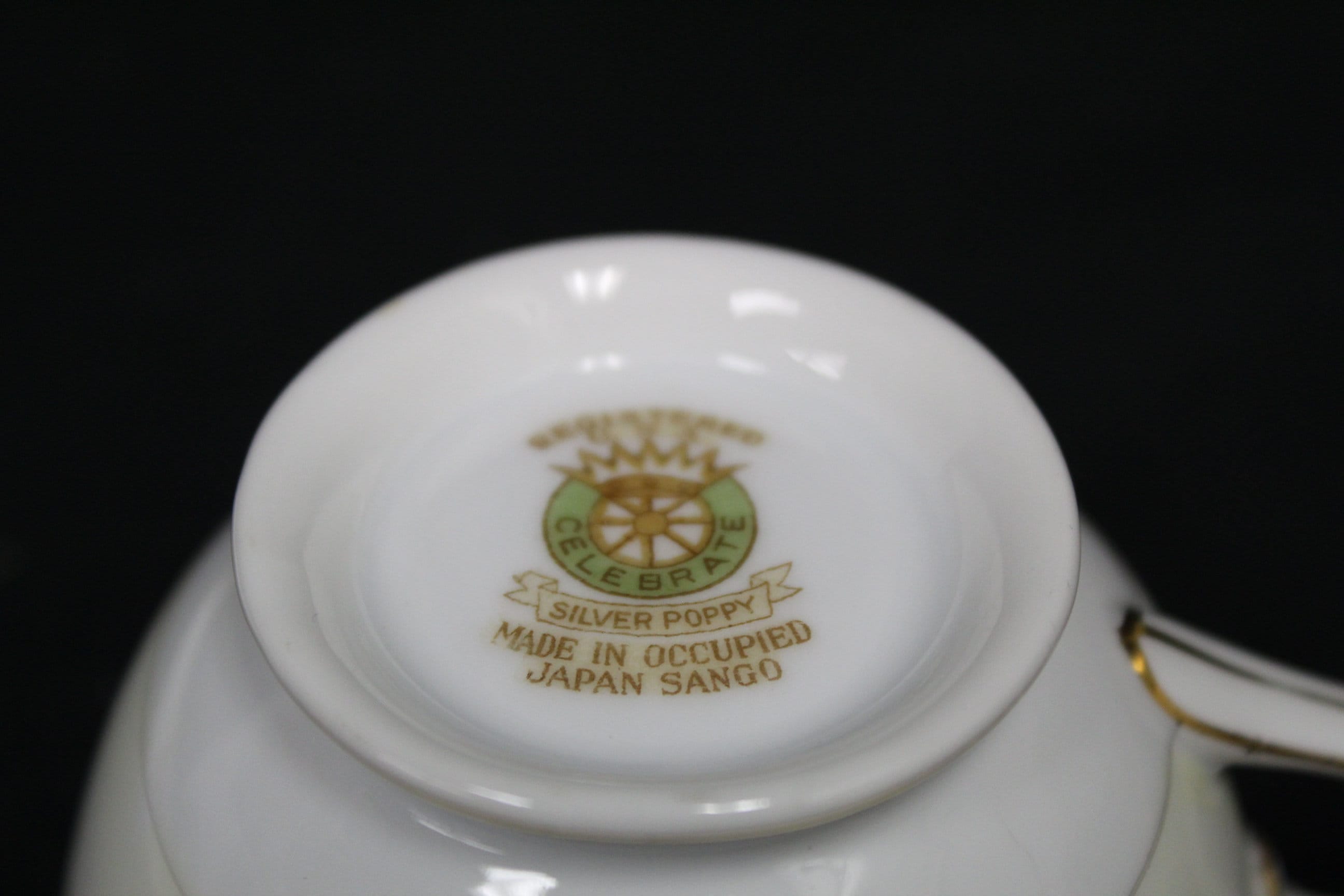 Vintage Silver Poppy Occupied Japan Cup & Saucer by